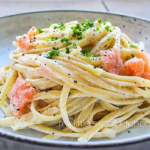 Salmon Courgette Linguine